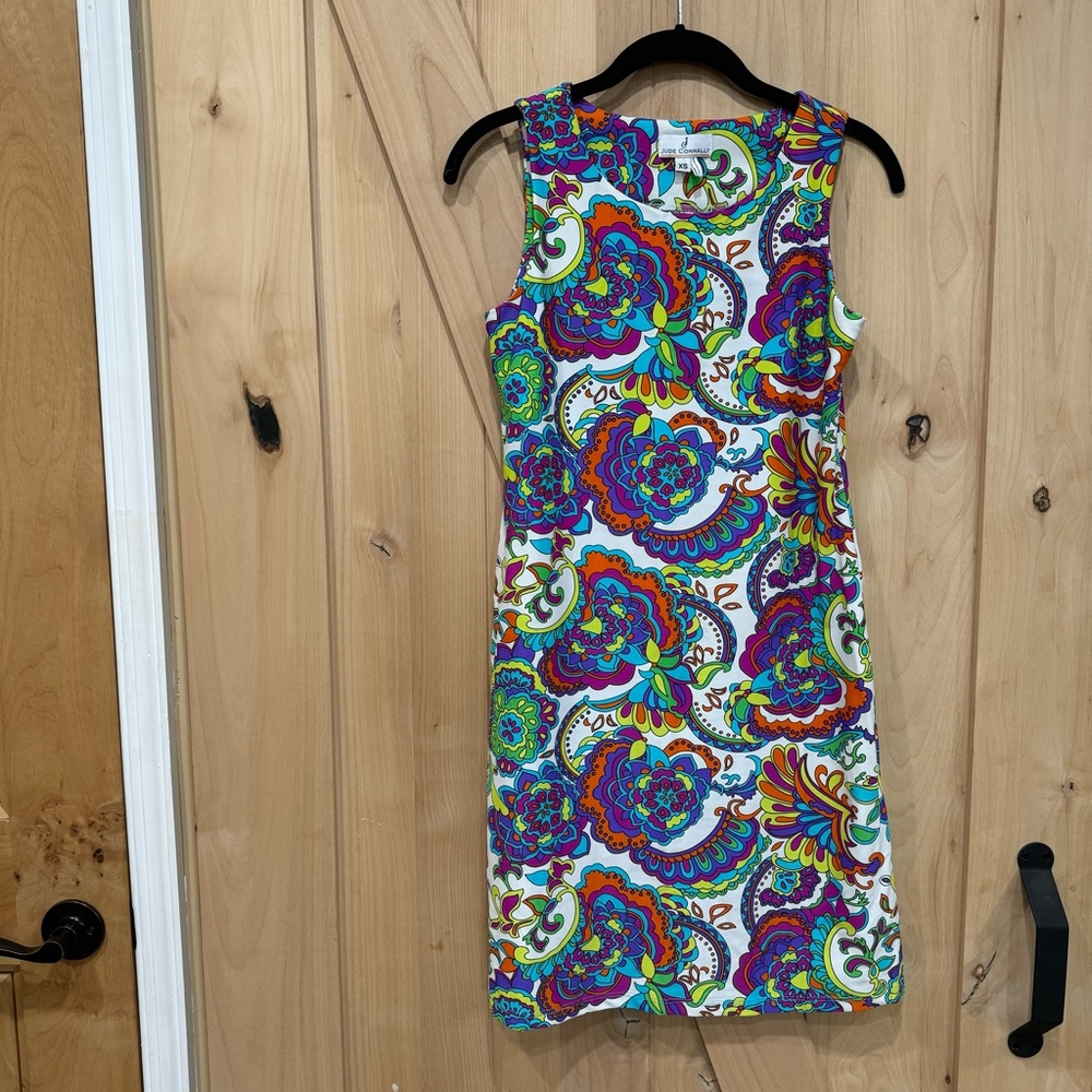 Jude Connolly Funky Floral Multicolor Tank Dress Size XS midi Dress paisley